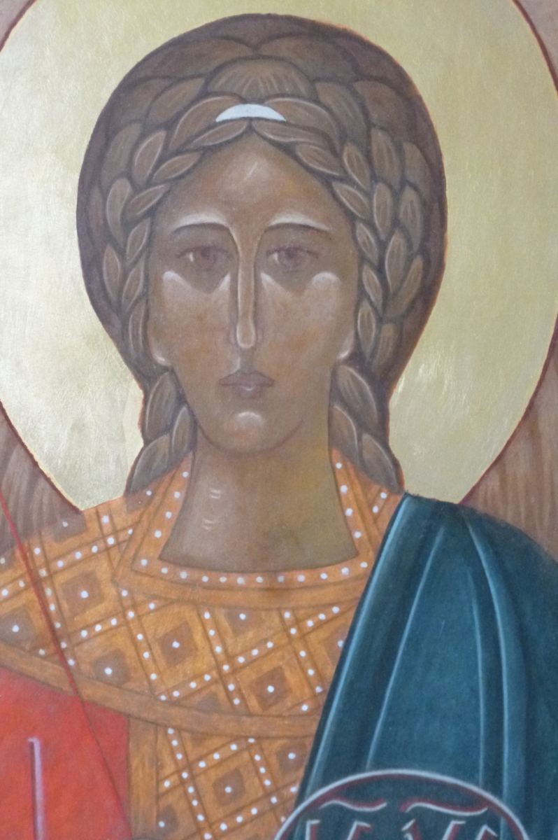 Religious icon: detail of Archangel Gabriel